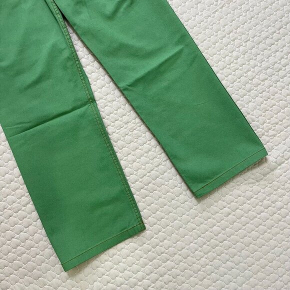 FARM Rio Green Straight Pleat Pants NWOT Women's Size 27 W29 Cotton High Waist - Picture 8 of 14
